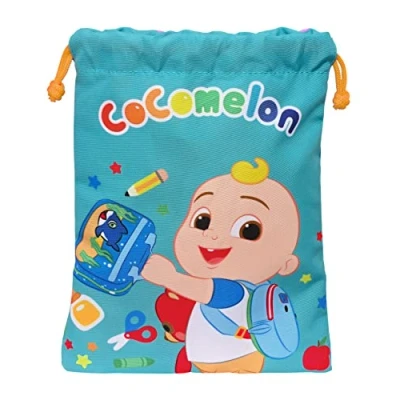 Image de COCOMELON Back to Class Sac à goûter pour le déjeuner, trousse de rangement qualité optimale, résistance maximale, porte nourriture, loisirs, 20x25 cm, Bleu clair, Estándar, Décontracté