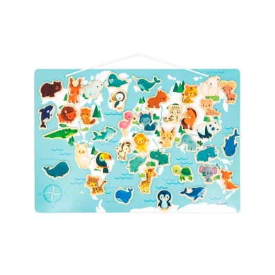 Image de Janod Magnetic Boardthe World Minikids Puzzle pour enfants, Taille: One Size, Multi coloured