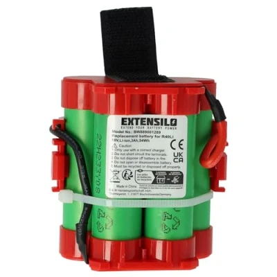 Image de EXTENSILO Batterie Remplacement pour Husqvarna 574476801 (5744768 01), 586576201 (5865762 01) Robot Tondeuse (3000mAh, 18V, Li ION)
