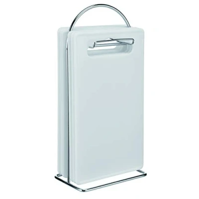 Image de Haushalt International Lot de 7 Planches à découper avec Support Pratique Blanc