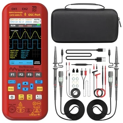 Image de BSIDE O9 Oscilloscope Portable Automobile 2 Canaux 50MHz 250MSa/s 5000mAh Multimètre TRMS 20000 Comptes Grand Écran 3.98&quot; Générateur de Signal 7 Formes d&#039;Ondes Support Bobine Rogowski Courant 2000A
