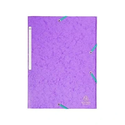 Image de Exacompta Réf. 17115H 1 chemise à élastiques pochette 3 rabats Maxi capacity en carte lustrée dimensions 24 x 32 cm pour documents au format A4 couleur violet