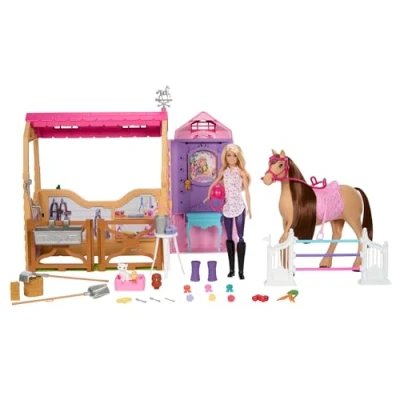Image de BARBIE LES MYSTÈRES de À la Poursuite du Cheval Perdu Coffret Écurie Ultime avec poupée, et accessoires, plus 25 éléments 6 zones jeu, Perdu, JDN43