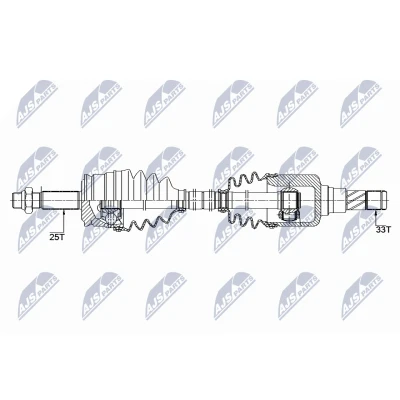 Image de NTY NPW ME 118 Arbre de transmission Essieu avant droit 916 75 SMART: Forfour I, MITSUBISHI: COLT 6
