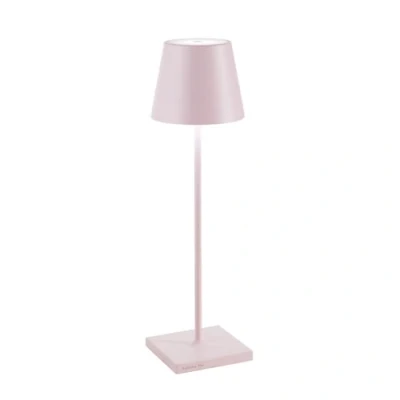 Image de Zafferano, Lampe Poldina Pro, de Table Rechargeable et Sans Fil avec Contrôle Tactile, Utilisable également comme d&#039;Extérieur, Dimmer 2200 3000 K, Hauteur 38 cm, Couleur Rose