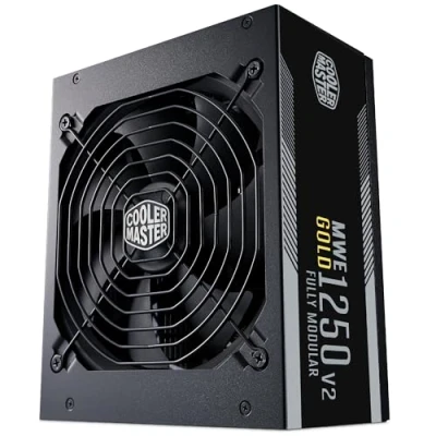 Image de Cooler Master MWE Gold 1250 V2 ATX 3.1 Alimentation 100% Modulaire Prise EU Support 3.1, PSU 80 Plus 1250W, PCIe 5.1, Ventilateur FDB 140mm, Seuil de température élevé, Garantie 10 Ans