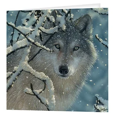 Image de Carte de voeux 3D LiveLife Silence brisé Deluxebase. lenticulaire loup colorée pour toute occasion et tout âge, anniversaire. original sous licence l&#039;artiste, Collin Bogle