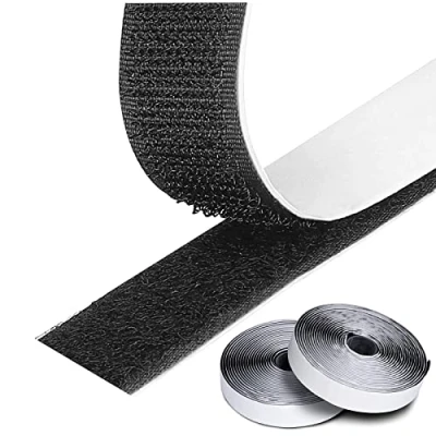 Image de Longivia® 5 Mètres Scratch Autocollant Extra Fort Noir Double Face Bande Scotch Adhésive Ultra Puissant 2 Rouleau Ruban Agrippantes Adhésives Hook &amp; Loop