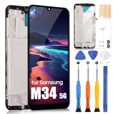 Image de Écran LCD pour Samsung Galaxy M34 5G Display SM M346B M346B/DS tactile Digitazer Assembly Remplacement de l&#039;écran avec réparation Kit (Noir cadre)