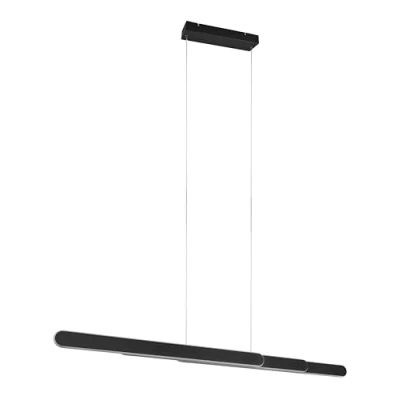 Image de Trio LED Suspension Helios 343310332, métal noir mat, 48 Watt incluse, variateur tactile, couleur de lumière réglable