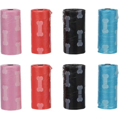 Image de Flamingo Bones Sacs à Déjections Canines Basic 120 pièces Multicolores, Extra Résistants et Pratiques, Idéal pour Labrador, Beagle, Bulldog Golden Retriever