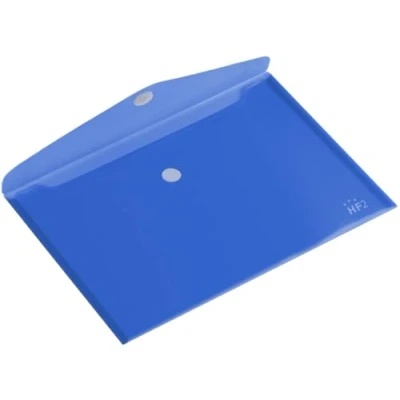 Image de Europel Lot de 10 Enveloppes Porte document, Taille A4, Pochette document avec fermeture auto agrippante, Bleu transparent, Pour la maison, bureaux, école, Support Format paysage