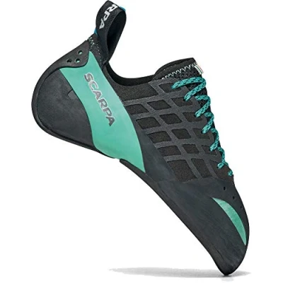 Image de Scarpa Instinct WMN, Chaussures d&#039;escalade pour Femme Noir Noir/Bleu (Black Aqua Fjw), 37.5 EU
