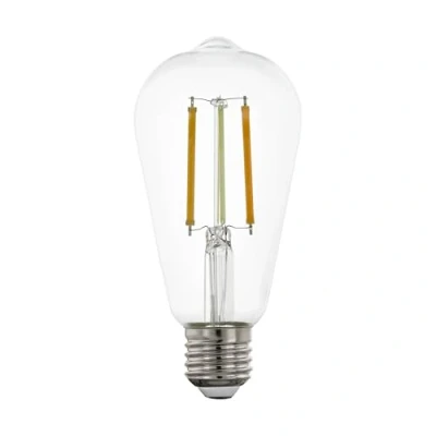 Image de Eglo connect.z Ampoule LED E27 connectée, ST64, ZigBee, contrôlable par appli et commande vocale, dimmable, blanc chaud froid, 700 lumens, 6 watts, transparent, design vintage