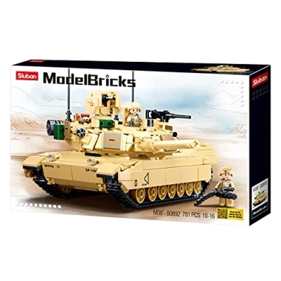 Image de Sluban Model Bricks M1A2 Sep V2 Abrams Main Battle Tank 781pcs, M38 B0892, Multicolore