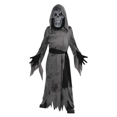 Image de amscan Skeleton Costume de Ghoul à Capuche noir 4 6 1 pièce, 10235329, Multicore, Ans