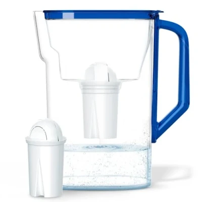 Image de Wessper Carafe 2.7 L, Filtrante pour Eau, Compatible avec Brita Classic Réduction du Calcaire, Chlore Contient une + un Filtre à Eau AQUACLASSIC 4 couleurs (bleu)