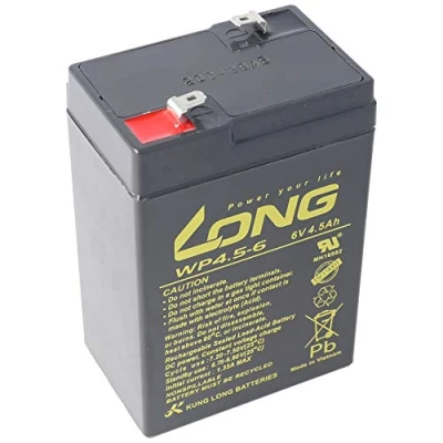 Image de Kung Long WP4.5 6 Batterie au plomb V 4,5 Ah avec contact Faston 4,8 mm fiche Dimensions l x H 70 47 101