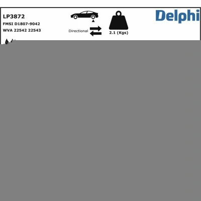 Image de DELPHI LP3872 Jeu de plaquettes frein contact signal d&#039;usure inclus avec feuille collante accessoires LEXUS: RC
