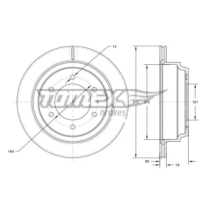 Image de Disque de frein TOMEX Brakes TX 73 70