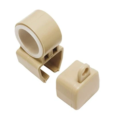 Image de GARDINIA Support pour Embouts et U Rails en Blanc, 2 Jeux, Plastique, Beige