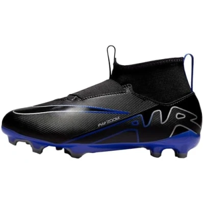 Image de Nike Performance JR ZOOM Mercurial 9 Academy FG/MG Unisex Chaussures de foot à crampons pour enfants, Taille: 37.5, Black/chrome/hyper royal
