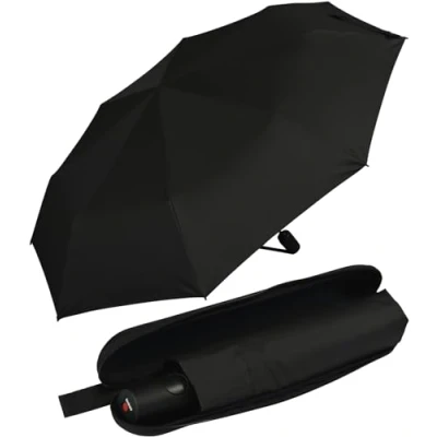 Image de Knirps Parapluie de poche avec ouverture et fermeture automatique Travel Duomatic dans un étui, Noir , 98 cm, Compact