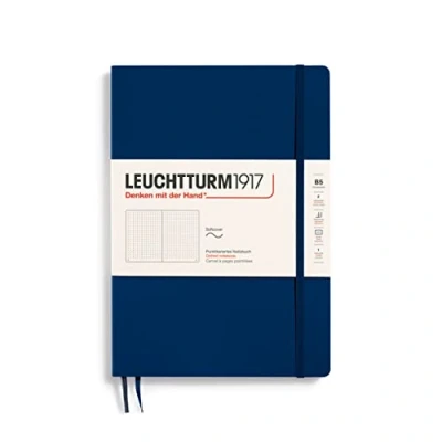 Image de LEUCHTTURM1917 349301 Carnet Composition (B5), couverture souple, 123 pages numérotées, pointillés, bleu marine
