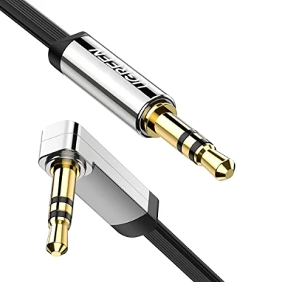 Image de Câble audio UGREEN Jack coudé 3,5 mm vers mm, 2 m Noir