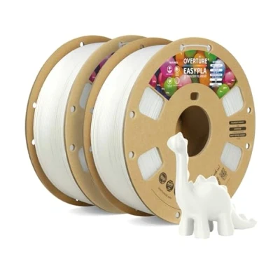 Image de OVERTURE EASY PLA Filament 1.75 mm, d&#039;imprimante 3D 2kg (4.4 lb), Précision dimensionnelle de +/ 0,02mm(Easy Blanc*2)