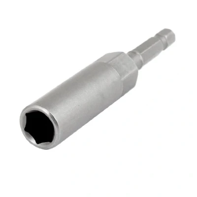 Image de sourcing map 10 mm Douille Visseuse Tournevis, Tige hexagonale de 1/4 pouce, longueur 80 mm, Adaptateur Embout pour Vissage Dévissage écrous gris