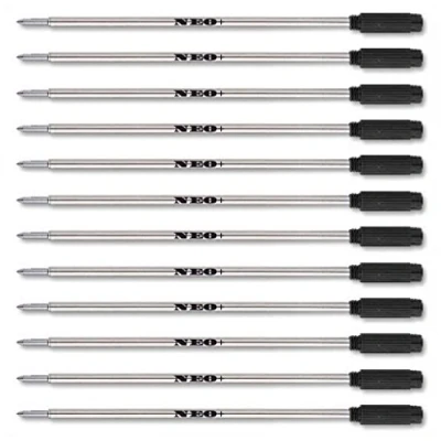 Image de NEO+ Lot de 12 x Recharges pour stylos à bille d&#039;encre noire, pointe moyenne 0,7 Compatible avec nombreuses marques.
