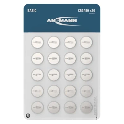 Image de ANSMANN Basic 20x CR2450 Piles Bouton Lithium 3V / de Haute qualité/Idéales pour Les balances Cuisine, clés Voiture, appareils Mesure, télécommandes, etc.