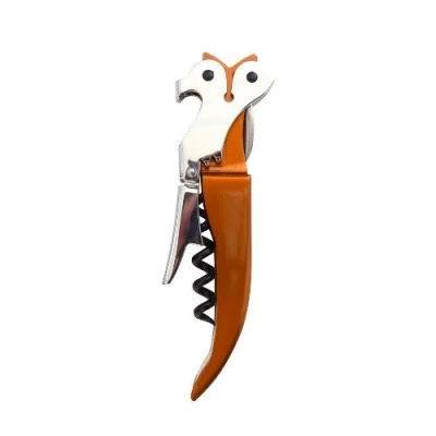 Image de CKB LTD Fox Décapsuleur sur le thème des serveurs professionnels en acier inoxydable avec poignée silicone noir Design fantaisie