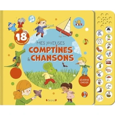 Image de Mes joyeuses comptines et chansons Livre sonore d&#039;éveil avec 18 pastilles sonores Bébé dès 1 an