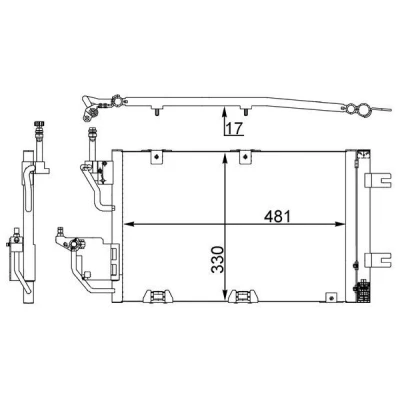 Image de MAHLE ORIGINAL AC 400 000S Condenseur De Clim avec bague d&#039;étanchéité, déshydrateur 14 14,22 502 OPEL: Zafira B, Astra H 3/5 portes, GTC