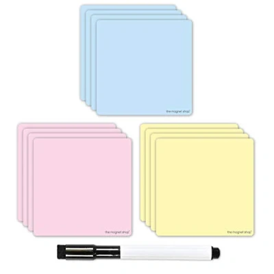 Image de The Magnet Shop Notes adhésives magnétiques, étiquettes réutilisables effaçables à sec de couleur fluo et marqueur effaçable sec. postales réutilisables. Idéal pour Agile, Scrum, Kanban ou