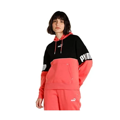 Image de PUMA Sweat à Capuche Power Colorblock FL Transpiration Femme, Saumon, XS