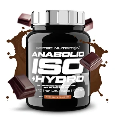 Image de Scitec Nutrition Anabolic Iso+Hydro Mélange de protéines lactosérum avec créatine, Maca et acides aminés Complexe ZMB6 pour le maintien la testostérone, 920 g, Chocolat