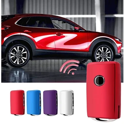 Image de CDEFG Compatible avec Mazda 3 BP CX 30 CX30 5 CX5 8 CX8 2020 2021 2022 2023 2024 Coque de Clé Voiture TPU Protection Porte Clef Télécommande Boutons Accessoire (Rouge)