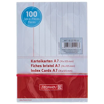 Image de Brunnen cartes, karteikarton, 180 g/m², ligné, format a7, blanc