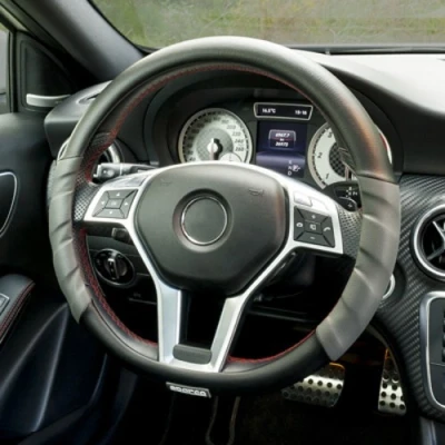 Image de SPARCO STEERING WHEEL COVER SPC1101L Housse de volant noir, gris 37, 38cm PU (polyuréthane)