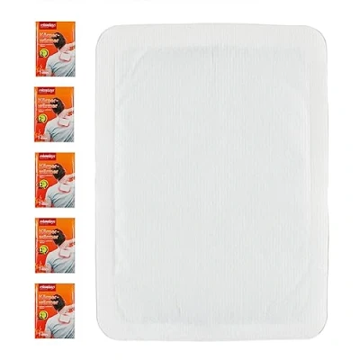 Image de Relaxdays Patch Chauffant, 5 pièces, pour se réchauffer Pendant 12 Heures, autoadhésif, Dos, épaule, Blanc