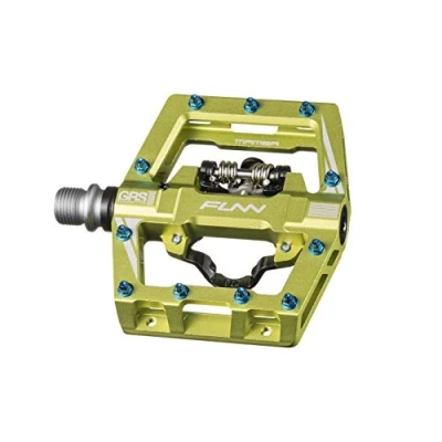 Image de Funn Mamba S Pédales VTT Clipless, à Clip Simple Face, Compatibles avec Les Cales SPD, de Vélo Axe CrMo 9/16 Pouces pour VTT/BMX/Cyclisme Gravel (Vert)
