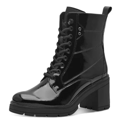 Image de MARCO TOZZI Bottines à Lacets pour Femme 2 25284 43 Botte Tendance, Imprimé Noir, 39 EU