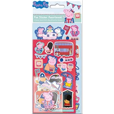 Image de Paper Projects 01.70.31.012 Peppa Pig Glorious Britain Lot de 3 autocollants Bleu 24,5 x 11 cm