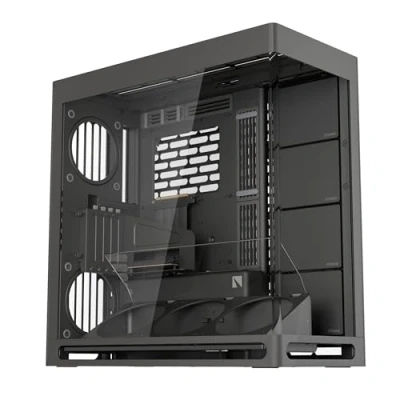 Image de HAVN HS 420 VGPU Boîtier PC ATX à Double Chambre Noir Kit GPU Vertical PCIe 5.0, 11 Ventilateurs de 140 mm et 3 Supports radiateur mm, Gestion des câbles simpliCable, Verre trempé, hub