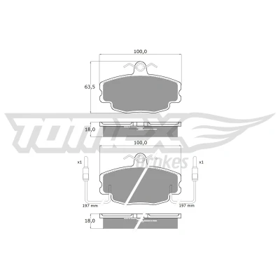 Image de TOMEX brakes TX 10 48 Jeu de plaquettes frein Essieu avant contact signal d&#039;usure inclus RENAULT: CLIO 1, Super 5 3/5 portes, Rapid