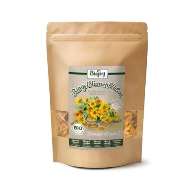 Image de Biojoy Fleurs de Calendula séchées BIO (100 g), entières et sans additifs (Calendula officinalis L.)