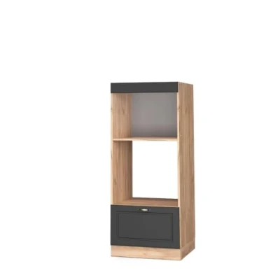 Image de Vicco Armoire Micro Ondes Fame Line, Anthracite Or/Chêne de Force doré, 60 cm Ouvert